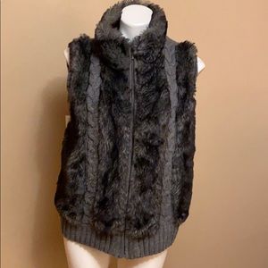 Faux fur and sweater vest